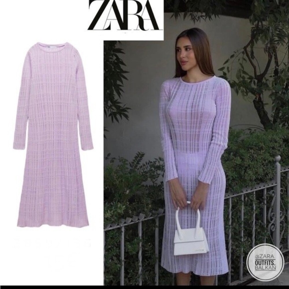 ZARA SEMI-SHEER KNIT TUNIC DRESS
